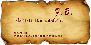 Földi Barnabás névjegykártya