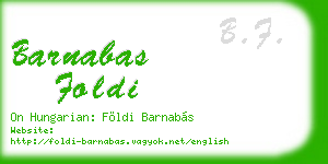 barnabas foldi business card